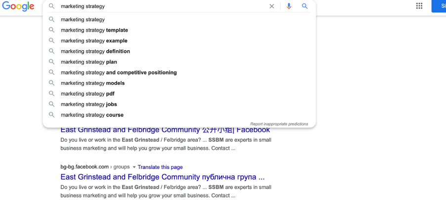 Google search bar keyword research